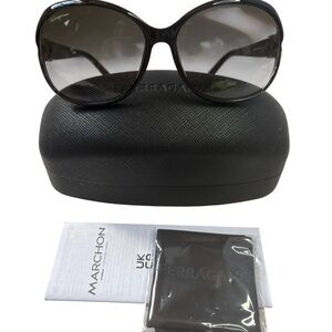 Salvatore Ferragamo Black Butterfly Sunglasses 61mm Grey Gradient NEW